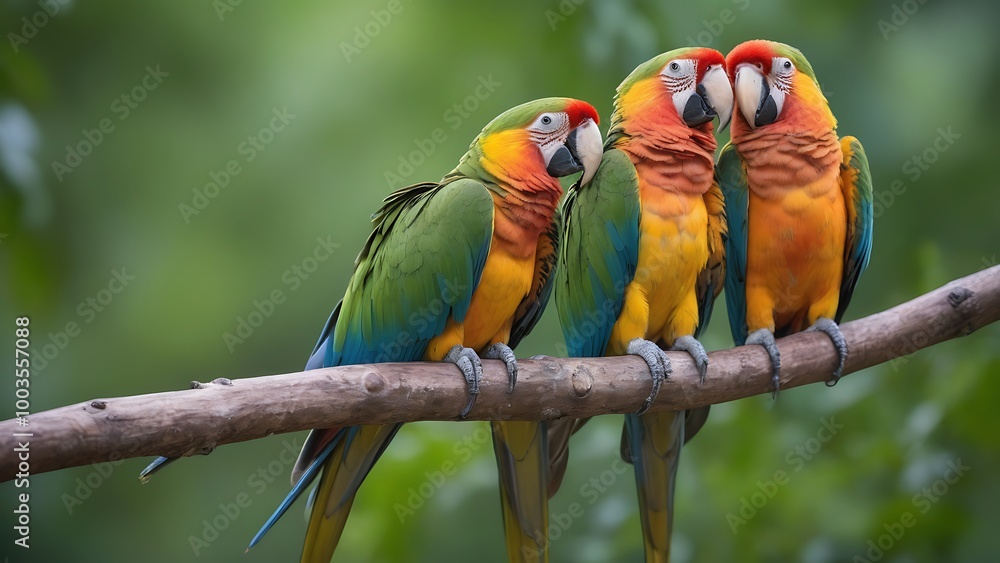 Obraz premium Parrots Bird on a Brach Wildlife Photography