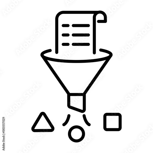Task filtering icon in outline style 