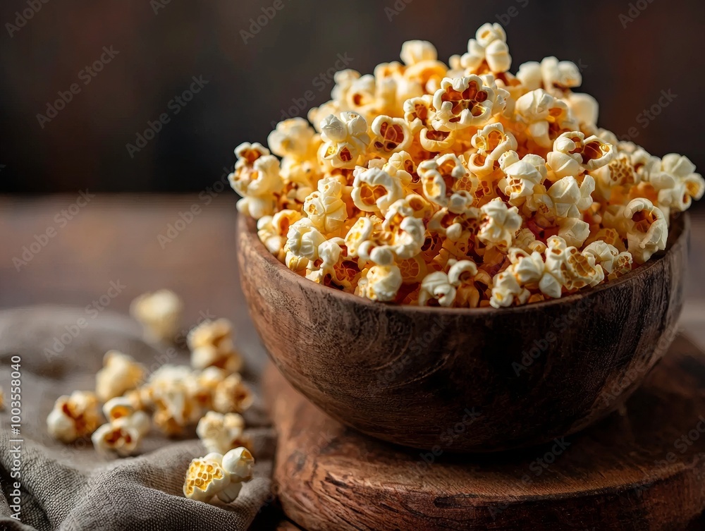image of caramel popcorn on bowl - ai image of caramel popcorn on bowl - ai