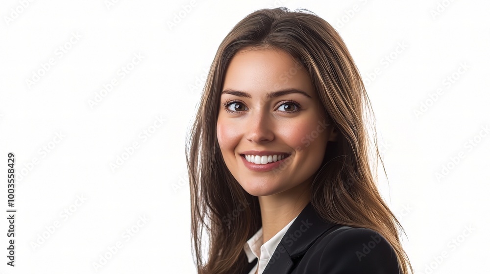 Professional Woman Smiling in Bright Environment Professional Woman Smiling in Bright Environment