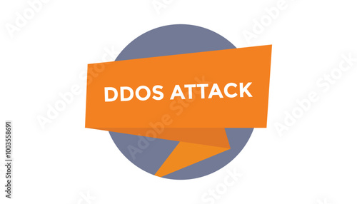 Ddos attack button web banner templates. Vector Illustration 
