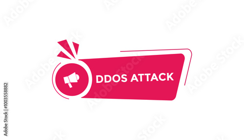 Ddos attack button web banner templates. Vector Illustration 
