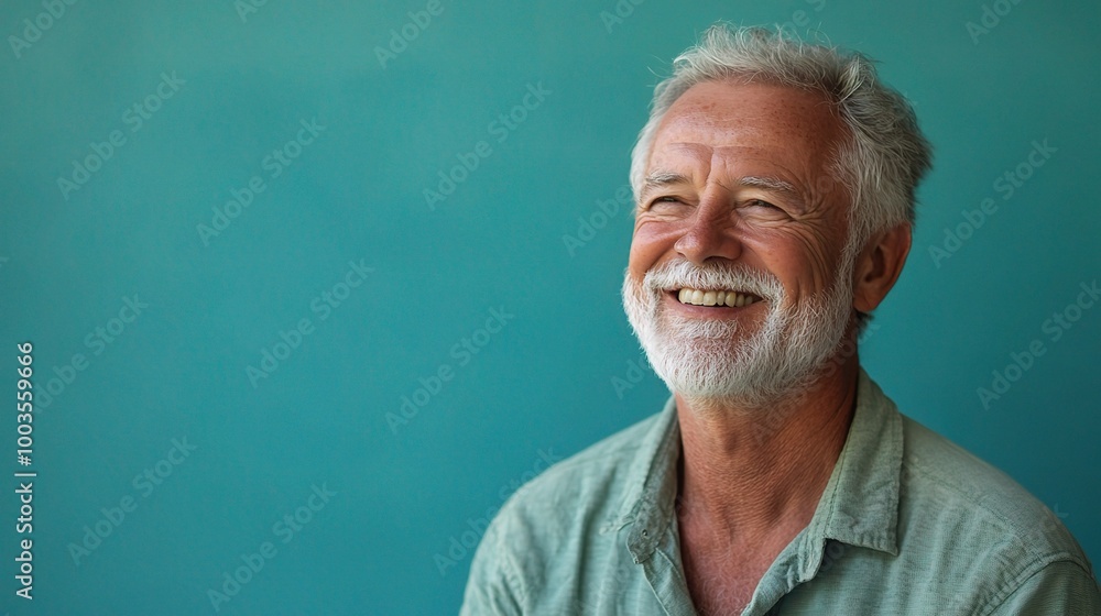 Joyful Senior Man with Silver Hair Smiling Brightly Joyful Senior Man with Silver Hair Smiling Brightly