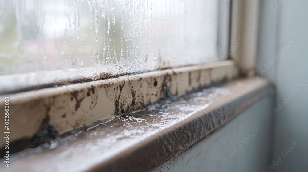 Mold forming around the edges of a kitchen window due to condensation, explaining how Mold forming around the edges of a kitchen window due to condensation, explaining how