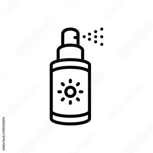 Black line icon for sunscreen spray