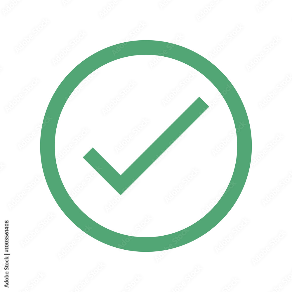 Check mark icon indicating permission or certification. Perfect tick symbol for business, office, posters, and websites. Vector illustration. Check mark icon indicating permission or certification. Perfect tick symbol for business, office, posters, and websites. Vector illustration.