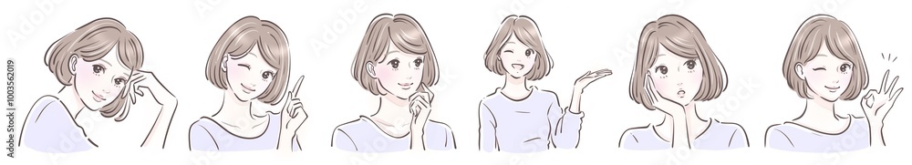 女性・女の子のイラスト素材セット 女性・女の子のイラスト素材セット