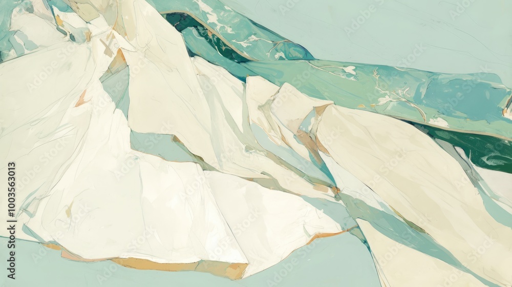 custom made wallpaper toronto digitalMint blanket motif painting featuring a contrasting hem