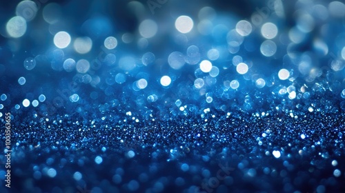 Sapphire inspired bokeh background featuring shimmering blue sparkles and crystal like droplets