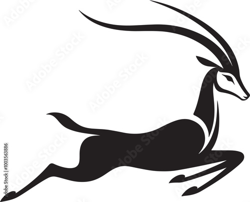 antelope silhouette design vector art illustration