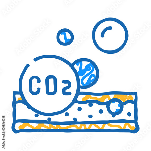 carboxytherapy procedure doodle icon sketch vector. carboxytherapy procedure sign. isolated symbol illustration