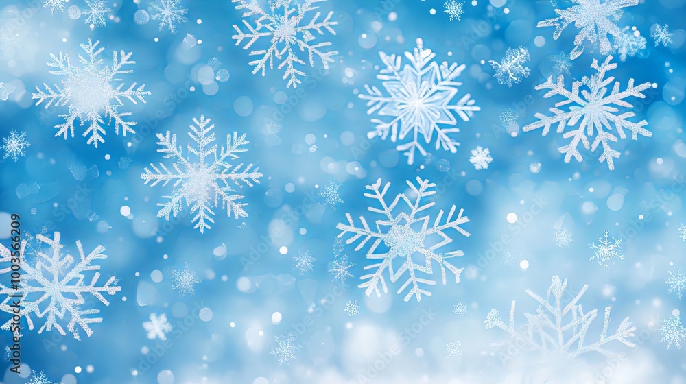 Festive christmas background with falling snowflakes and winter wonderland theme Festive christmas background with falling snowflakes and winter wonderland theme