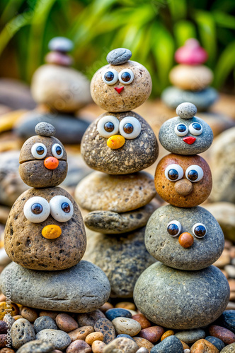 Funny people made from pebbles