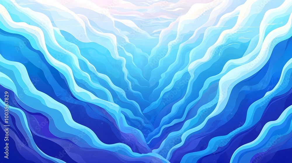 Obraz premium Abstract Blue Ocean Waves Background
