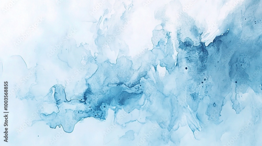 Fototapeta premium Serene Blue Watercolor Abstract Background