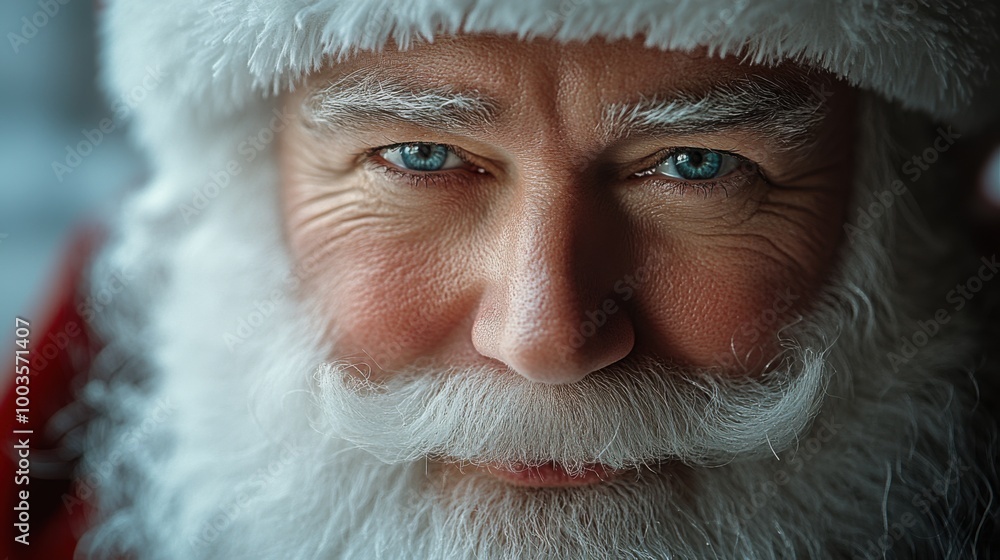 Close-up manga Santa face, clean white backdrop, rosy cheeks and white hair, soft shading, elegant and charming layout. Close-up manga Santa face, clean white backdrop, rosy cheeks and white hair, soft shading, elegant and charming layout.