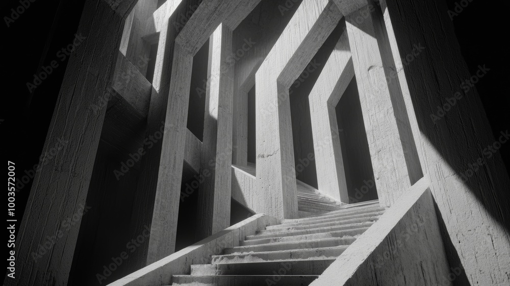 Fototapeta premium The art deco concept features black and white geometric lines patterns as a background wallpaper