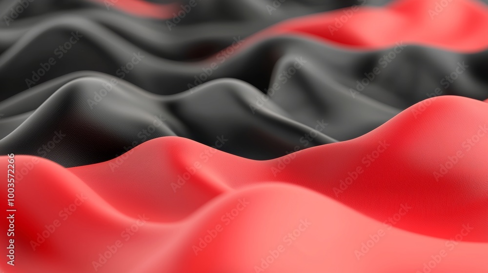 Naklejka premium Close-up of blue and red textured 3D wall with geometric triangle design, concept geometric background, wallpaper