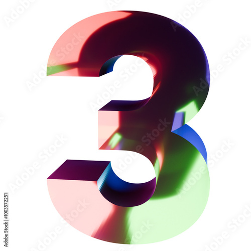 3D illustration of number '3'