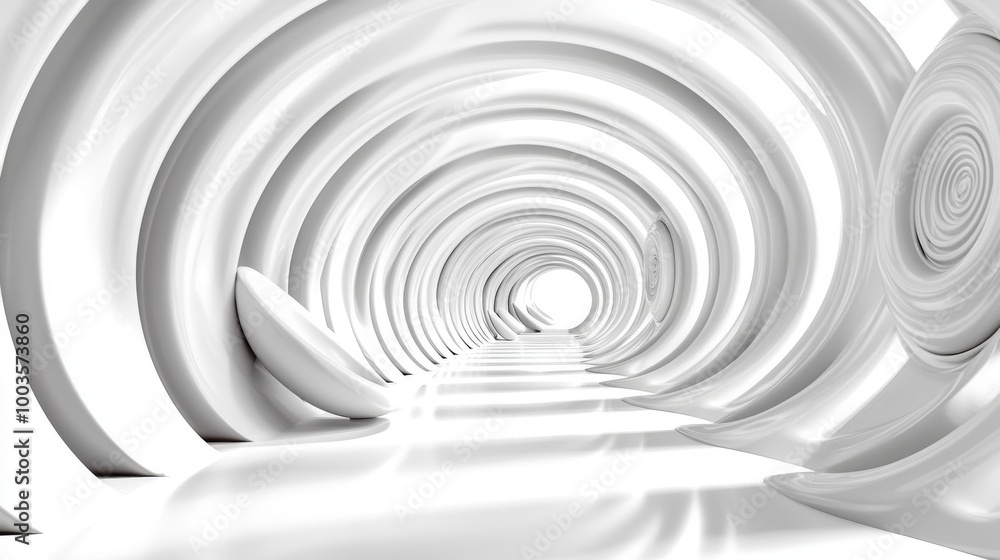 Fototapeta premium An abstract geometric structure with parallel lines and shadows creating a futuristic and minimalist architectural design.