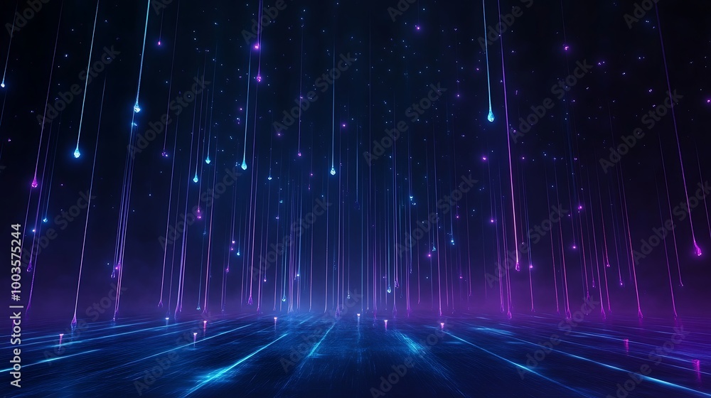 Abstract digital background with glowing lines and particles in a vibrant purple and blue gradient, creating a mesmerizing effect. Abstract digital background with glowing lines and particles in a vibrant purple and blue gradient, creating a mesmerizing effect.