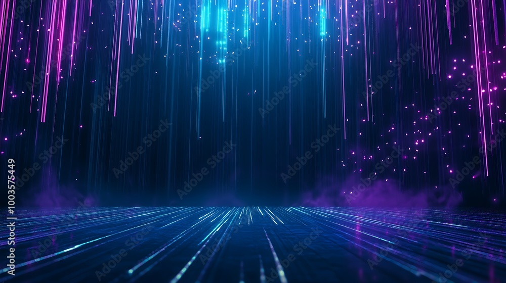 Abstract digital background with neon lights, vibrant colors, and glowing particles. Abstract digital background with neon lights, vibrant colors, and glowing particles.
