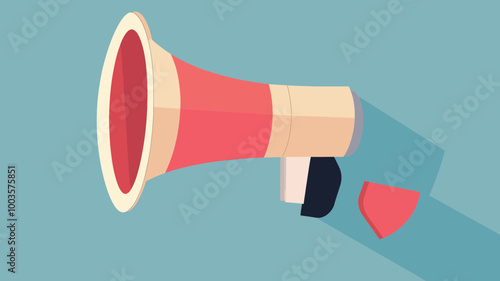 Minimalist Vector Illustration of Megaphone for Communication, Announcement, and Advocacy Concepts