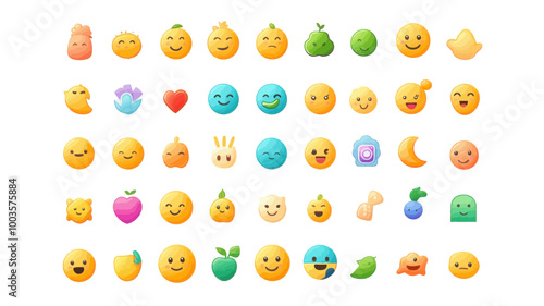 New iOS 15.4 Emoji Collection Vector - Fully Editable Vector Emoticons and Icons Without Mesh for Mobile and Digital Communication Designs
