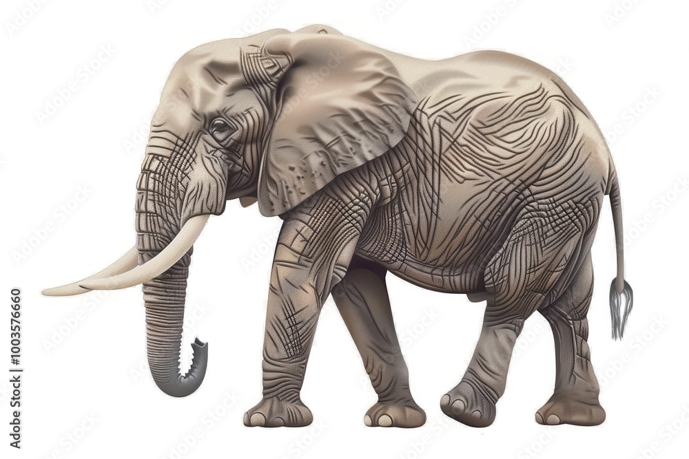 Fototapeta premium African Elephant Illustration.