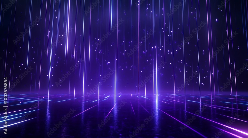 Abstract glowing lines create a vibrant digital landscape with purple hues and light effects. Abstract glowing lines create a vibrant digital landscape with purple hues and light effects.