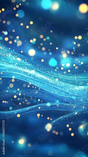 Blue Abstract Bokeh Background