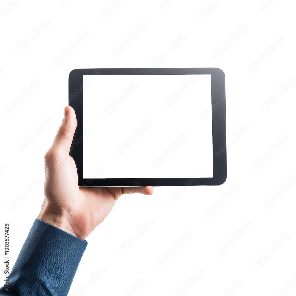 Hand holding tablet with blank screen Hand holding tablet with blank screen