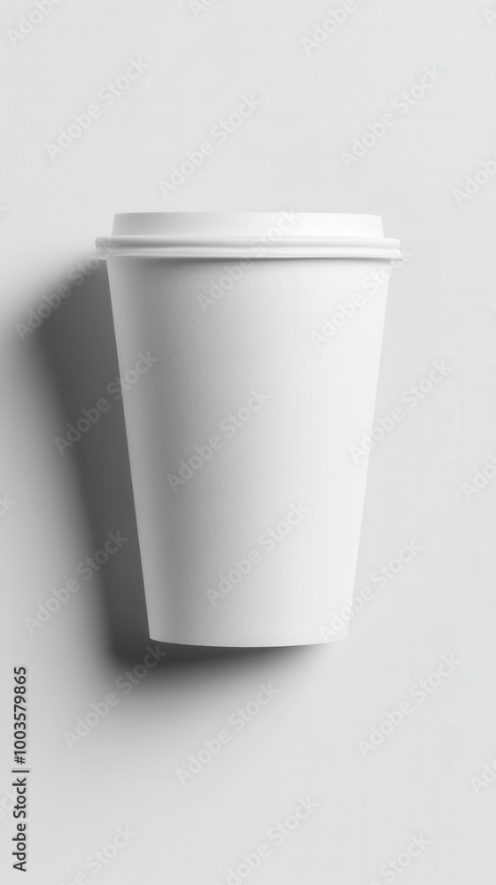 A paper cup with a lid on a wall A paper cup with a lid on a wall