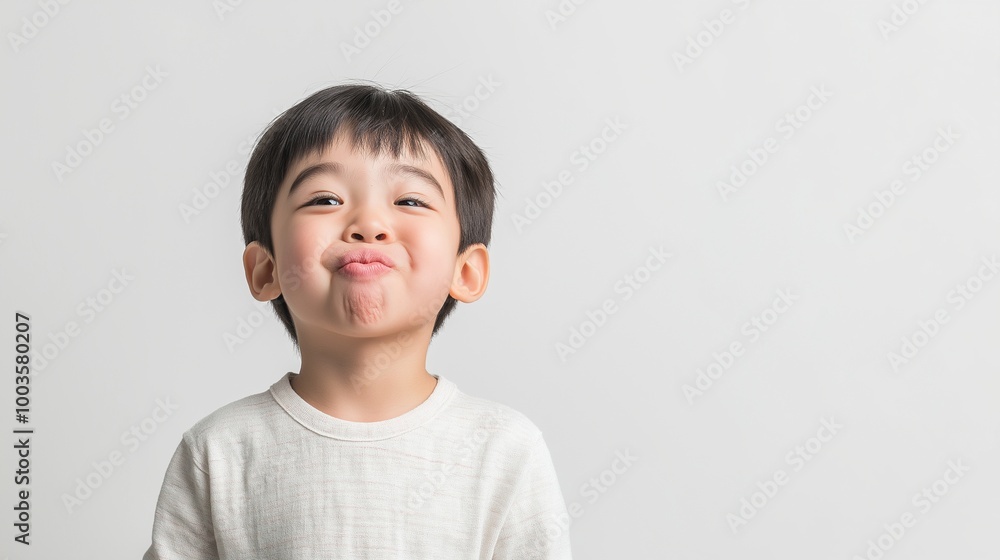 Asian boy Blowing a Kiss Asian boy Blowing a Kiss