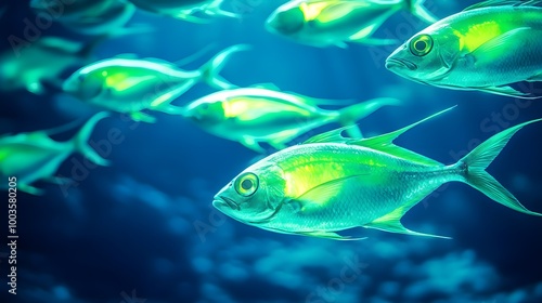 Blue Green Fish Underwater