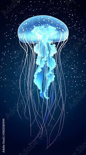 Blue Jellyfish Underwater