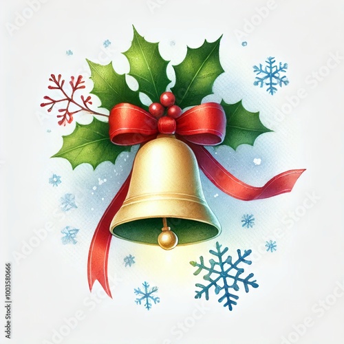 christmas bells with ribbon