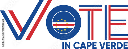 vote word Cape Verde or Cabo Verdeans with voting sign showing general election of Cape Verde, vector illustration photo