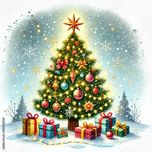 christmas tree and gifts