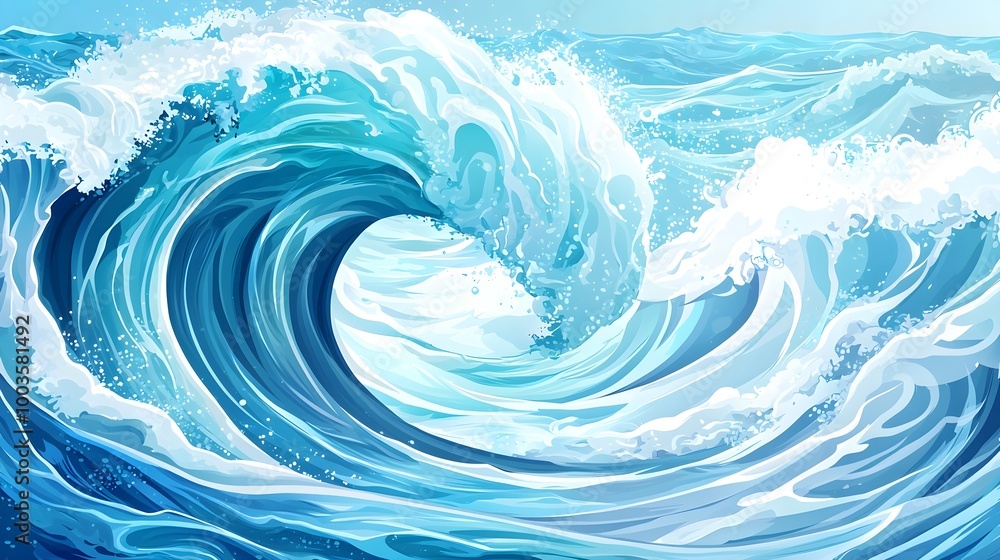 Blue Ocean Wave Background Blue Ocean Wave Background