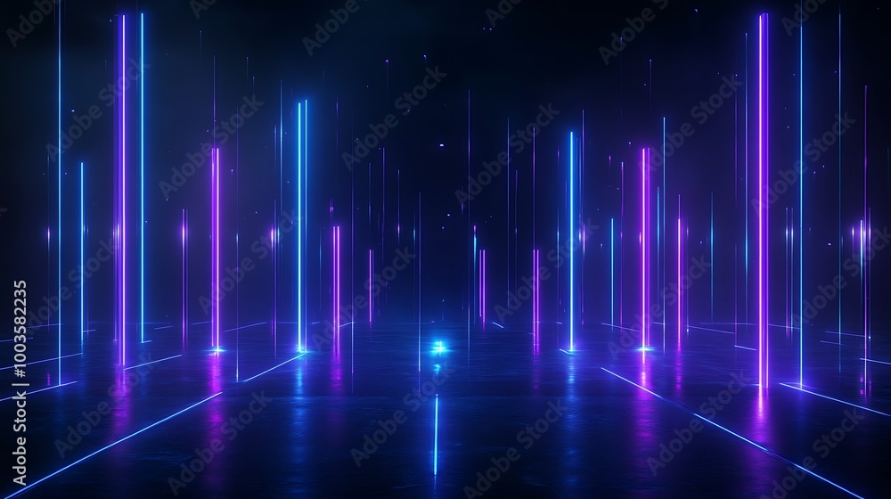 Futuristic glowing neon lines in deep space, creating a vibrant and dynamic visual effect. Futuristic glowing neon lines in deep space, creating a vibrant and dynamic visual effect.