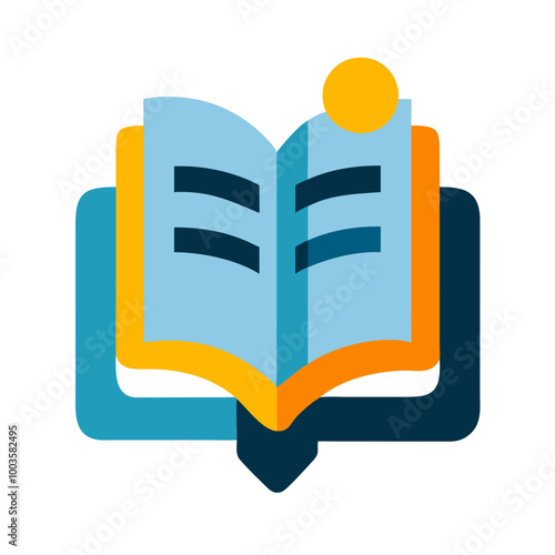 Open book icon with modern design and bright colors