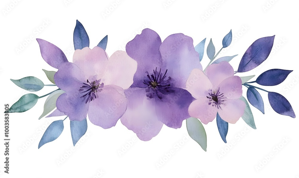 A beautiful purple floral frame, Generative AI A beautiful purple floral frame, Generative AI