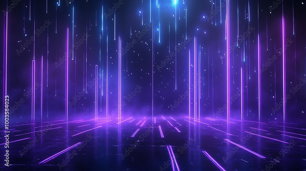 Neon light beams creating a dynamic and futuristic abstract background. Neon light beams creating a dynamic and futuristic abstract background.