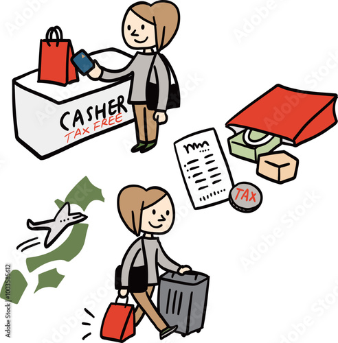 免税商品を買うインバウンド客