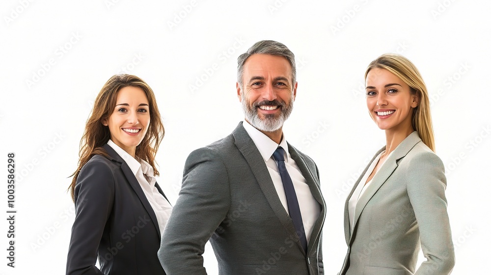 Professional Team of Business People Smiling Together Professional Team of Business People Smiling Together