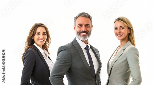 Professional Team of Business People Smiling Together