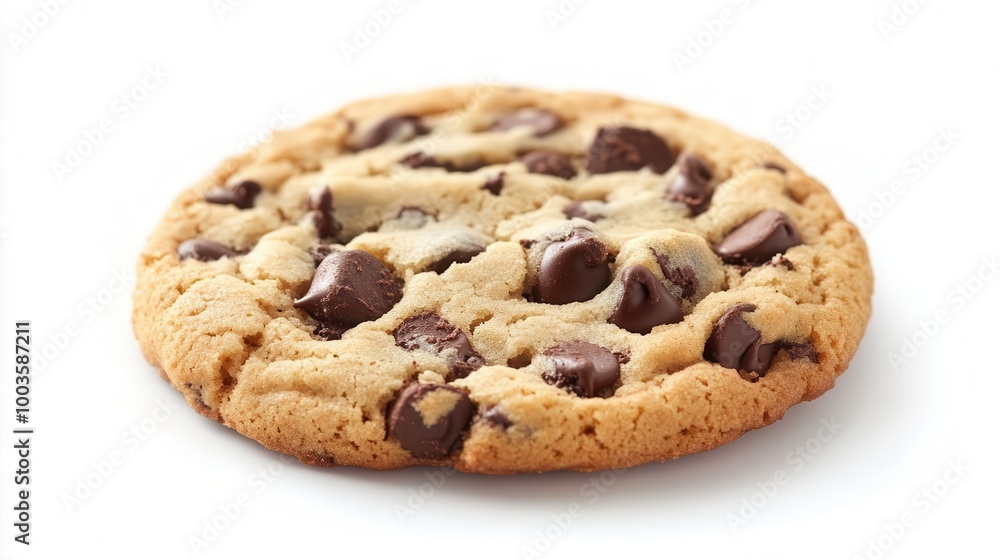 Chocolate chip cookie on white isolated background. Chocolate chip cookie on white isolated background.