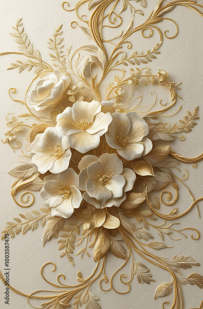 custom made wallpaper toronto digitalGold embroidery and applique on red velvet, 3d graphic resources Watercolor embroidery blue gold lotus illustration poster background Magnificent white gold floral border jewelry with grandiose golden