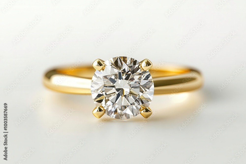 Elegant diamond ring on a white isolated background. Elegant diamond ring on a white isolated background.